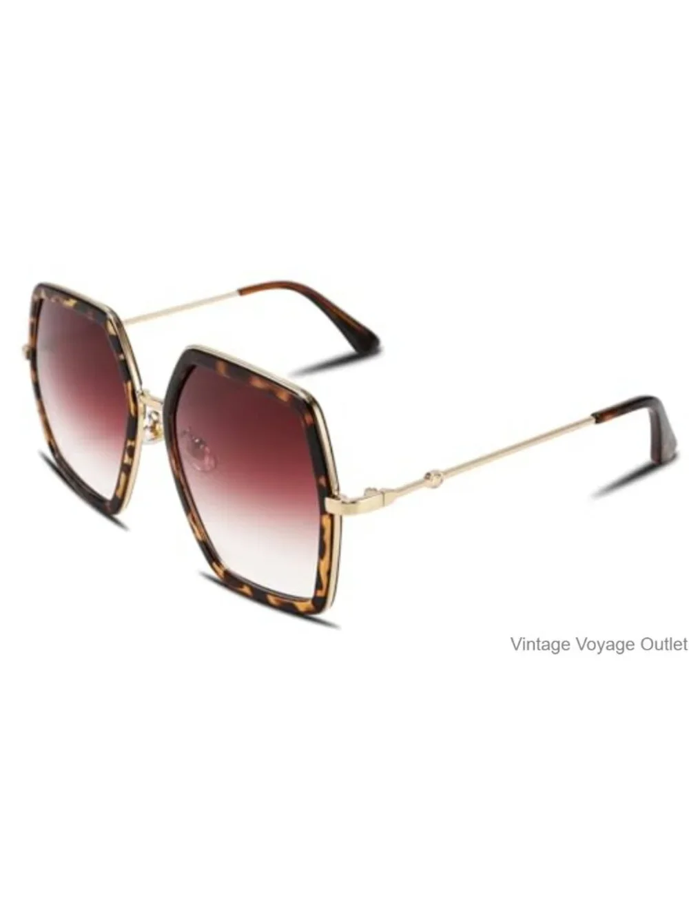 Oversized Hexagon Sunglasses for Women UV400 Protection Geometric Retro Style
